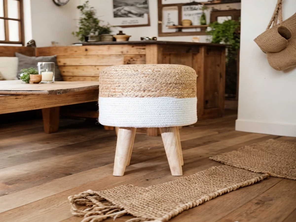 Ottoman Jute Stool